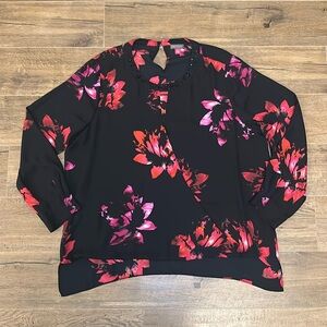 Vince Camuto Floral Beaded Long Sleeve Blouse #398N